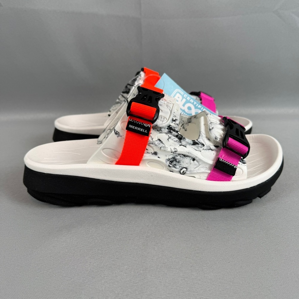 Merrell Hut Ultra Wrap Sandals Mens Size 13 White Black Slip-On J006191 New NIB - Picture 6 of 9